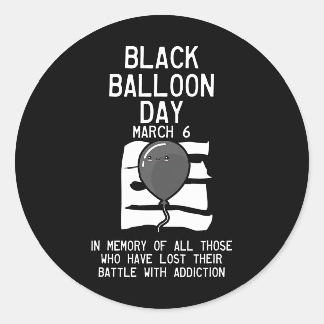 Pegatina Redonda Día de Globo Sobredosis Conciencia sobre sobredosi (Anverso)