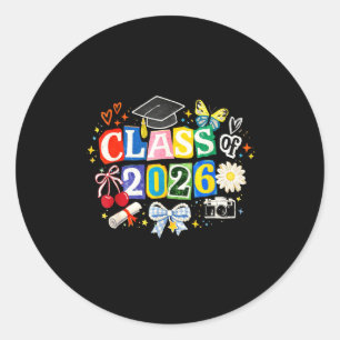 Pegatina Redonda Día de graduación de la promoción 2026 finalmente