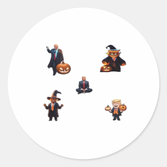 Pegatina Redonda Día de Halloween - Clásico de Trumpkin (Anverso)
