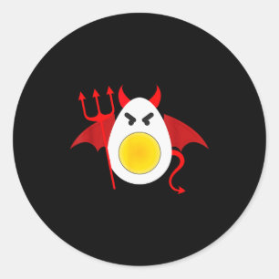 Pegatina Redonda Día de Huevos Rellenos Disfraz Divertido Halloween