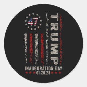 Pegatina Redonda Día de Inauguración de Trump 2025 Memorabilia Band