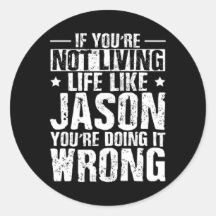 Pegatina Redonda Día de Jubilación Nombre del Jasón Nombre