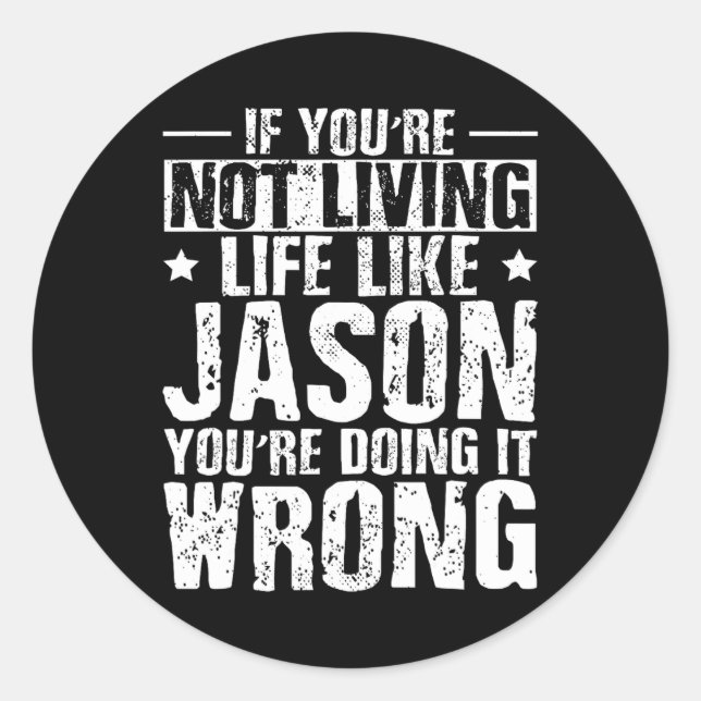 Pegatina Redonda Día de Jubilación Nombre del Jasón Nombre (Anverso)