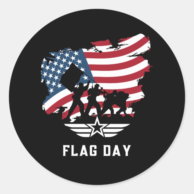 Pegatina Redonda Día de la bandera (Anverso)