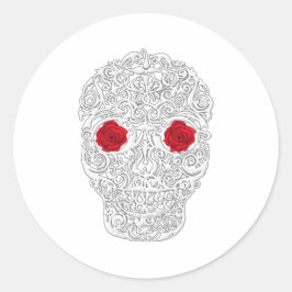 Pegatina Redonda Día de la Calavera Muerta