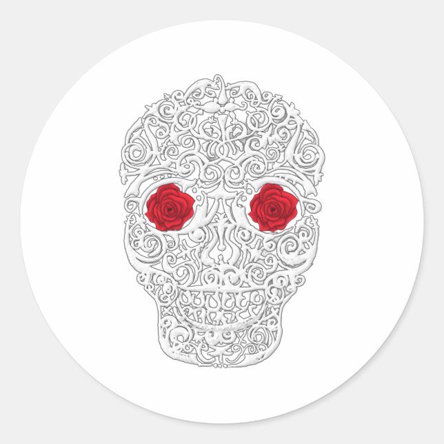 Pegatina Redonda Día de la Calavera Muerta (Anverso)