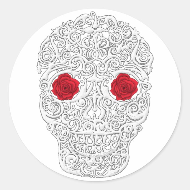 Pegatina Redonda Día de la Calavera Muerta (Anverso)