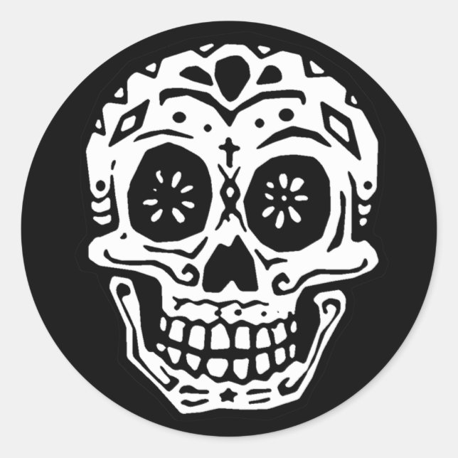 Pegatina Redonda Día De La Calavera Muerta 2 (Anverso)