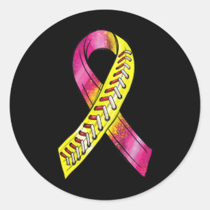Pegatina Redonda Día de la Conciencia del Cáncer de Mama Golpear la