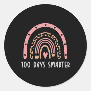 Pegatina Redonda Dia De La Escuela El Trato De Maestra 100 Días Más