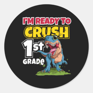 Pegatina Redonda Día De La Escuela Estoy Listo Para Aplastar El Pri