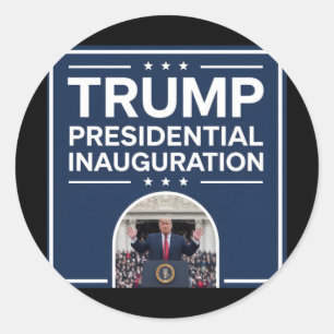 Pegatina Redonda Día de la Inauguración 2025 - Donald Trump 47° pre
