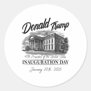 Pegatina Redonda Día de la Inauguración de Donald Trump 2025