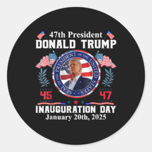 Pegatina Redonda Día de la Inauguración de Trump - Adultos Uniforme