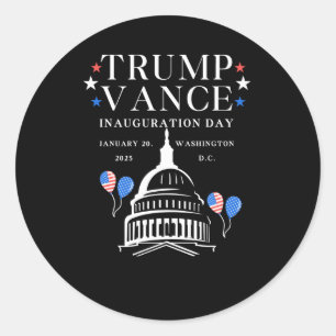 Pegatina Redonda Día de la Inauguración de Trump Vance