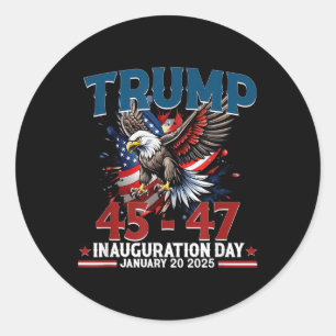 Pegatina Redonda Día de la Inauguración del Presidente Donald Trump