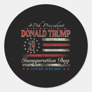 Pegatina Redonda Día de la Inauguración del Presidente Donald Trump