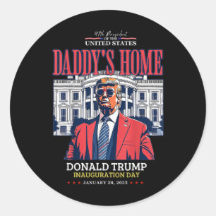 Pegatina Redonda Día de la Inauguración del Presidente Donald Trump