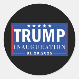 Pegatina Redonda Día de la Inauguración del Presidente Trump enero 