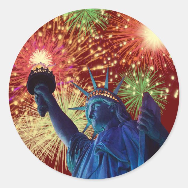 Pegatina Redonda Día de la Independencia! (Anverso)