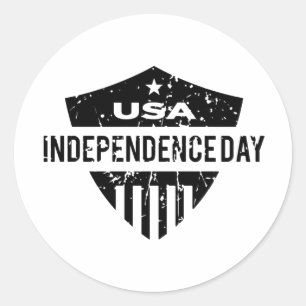Pegatina Redonda Día de la Independencia de Estados Unidos