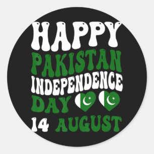 Pegatina Redonda Día de la Independencia de Pakistán Orgullo de Ban