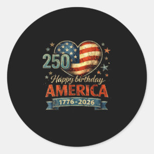 Pegatina Redonda Día de la independencia vintage usa 250 años 1776–