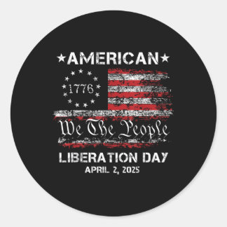 Pegatina Redonda Día de la Liberación Día de la Liberación Estadoun
