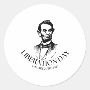 Pegatina Redonda Día de la Liberación Trump 2025