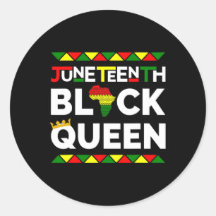 Pegatina Redonda Día de la Libertad de la Reina Negra 19 de Junio d