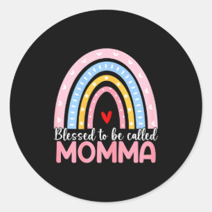 Pegatina Redonda Día de la madre femenino bendito por ser llamado m