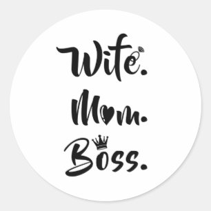 Pegatina Redonda Día de la madre madres madres mamá regalo gracioso