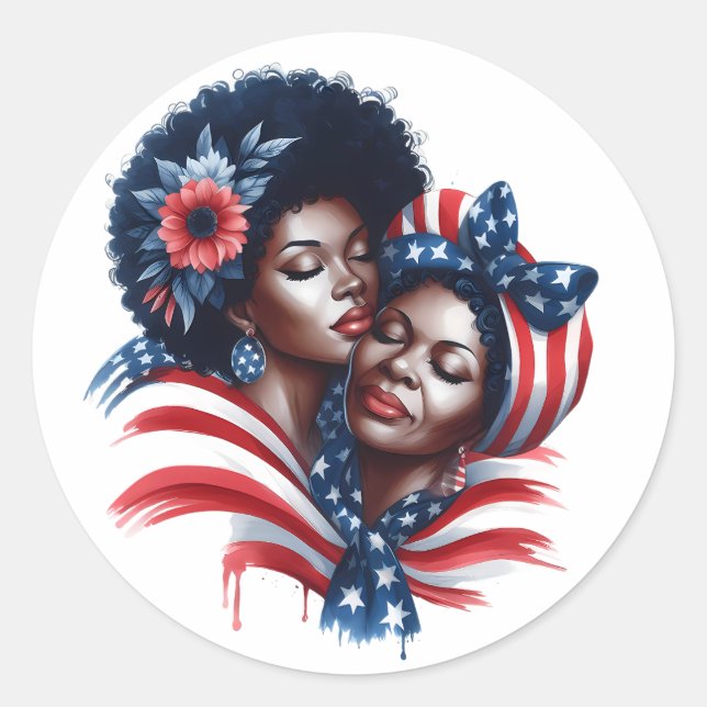 Pegatina Redonda Día de la Madre Patriótica (Anverso)