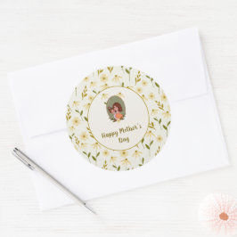 Pegatina Redonda Día de la madre y el Ilustracion infantil