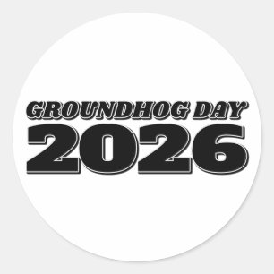 Pegatina Redonda Día de la Marmota 2026