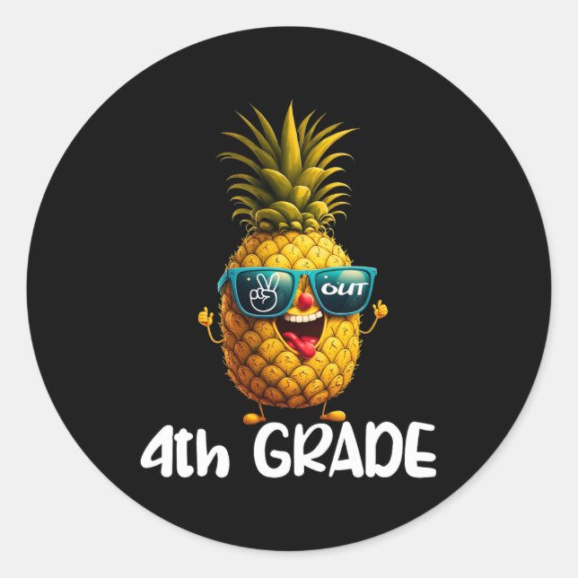 Pegatina Redonda Día de la Paz de 4º Grado Graduado Graduado Gradua (Anverso)