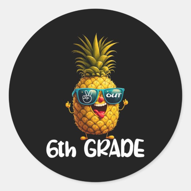 Pegatina Redonda Día de la Paz de 6º Grado Graduado Graduado Gradua (Anverso)