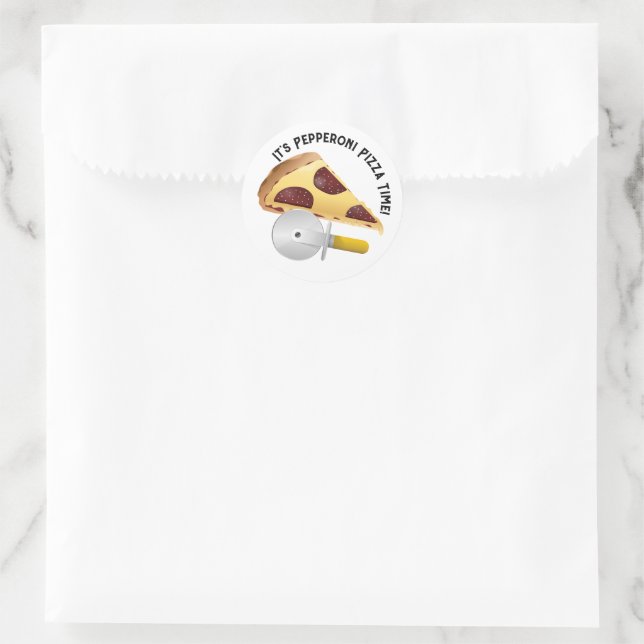 Pegatina Redonda Día de la pizza de Pepperoni (Bolso)