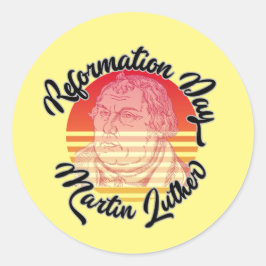 Pegatina Redonda Día de la Reforma Vintage Martin Luther
