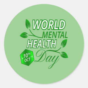 Pegatina Redonda Día de la Salud Mental