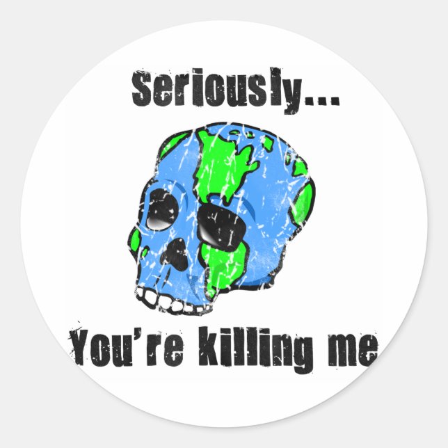 Pegatina Redonda Día de la Tierra (Anverso)