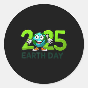 Pegatina Redonda Día de la Tierra 2025 Divertido Día de la Tierra N