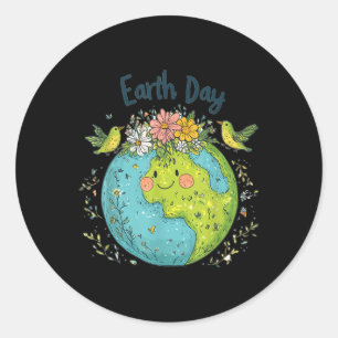 Pegatina Redonda Día de la Tierra 2025 Go Planeti Ts Your Earth Day