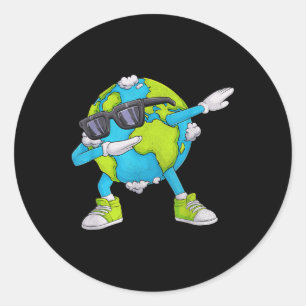 Pegatina Redonda Día de la Tierra Divertido Dab Dabbing Earth Day D