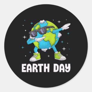 Pegatina Redonda Día de la Tierra Divertido Dab Dabbing Earth Day D