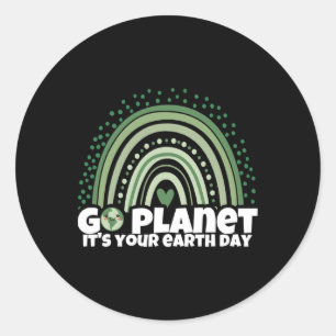 Pegatina Redonda Día de la Tierra Restauración de la Tierra Natural