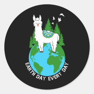 Pegatina Redonda Día de la Tierra Todos los Días Llaman Amor Medioa
