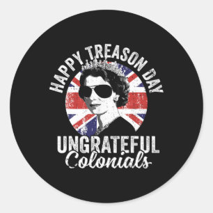 Pegatina Redonda Día De La Traición Coloniales Ingratos El 4 De Jul