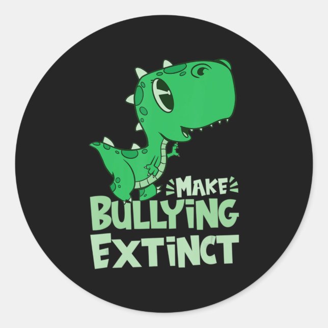 Pegatina Redonda Día de la Unidad naranja contra el acoso hace que  (Anverso)