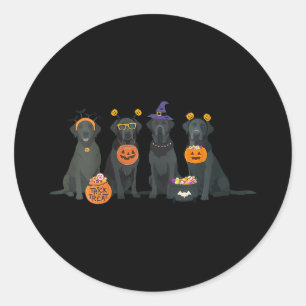 Pegatina Redonda Día de las Brujas de Mujeres Labrador Retriever Ne